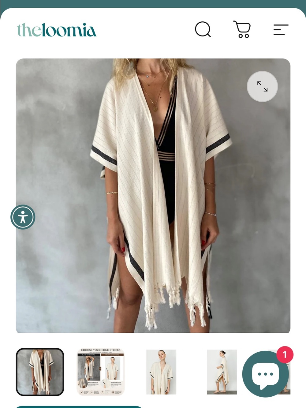 The Loomia beach kimono one size NWOT